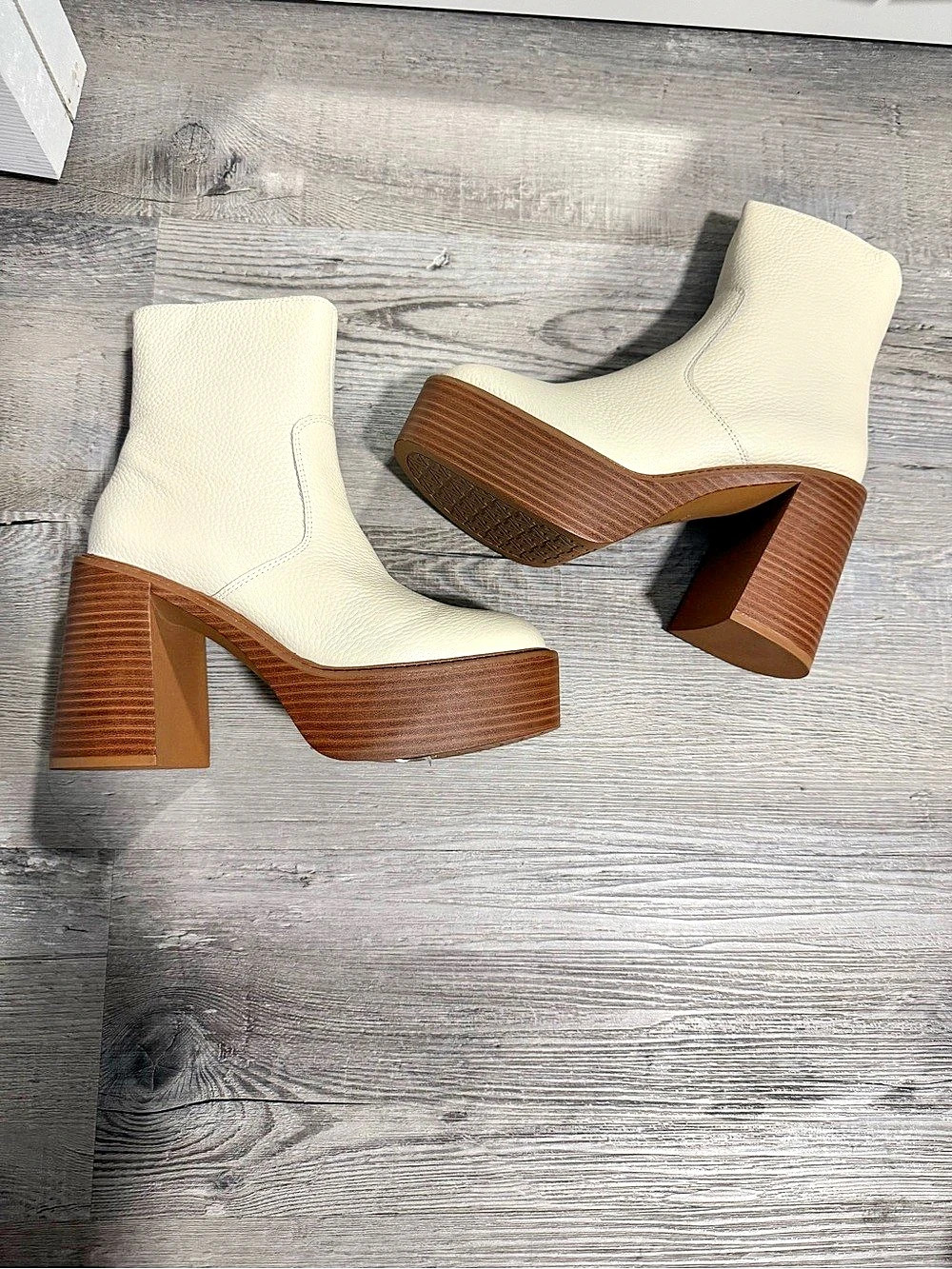 ALDO Myrelle Platform Ankle Boots Cream US 6,5 Like New